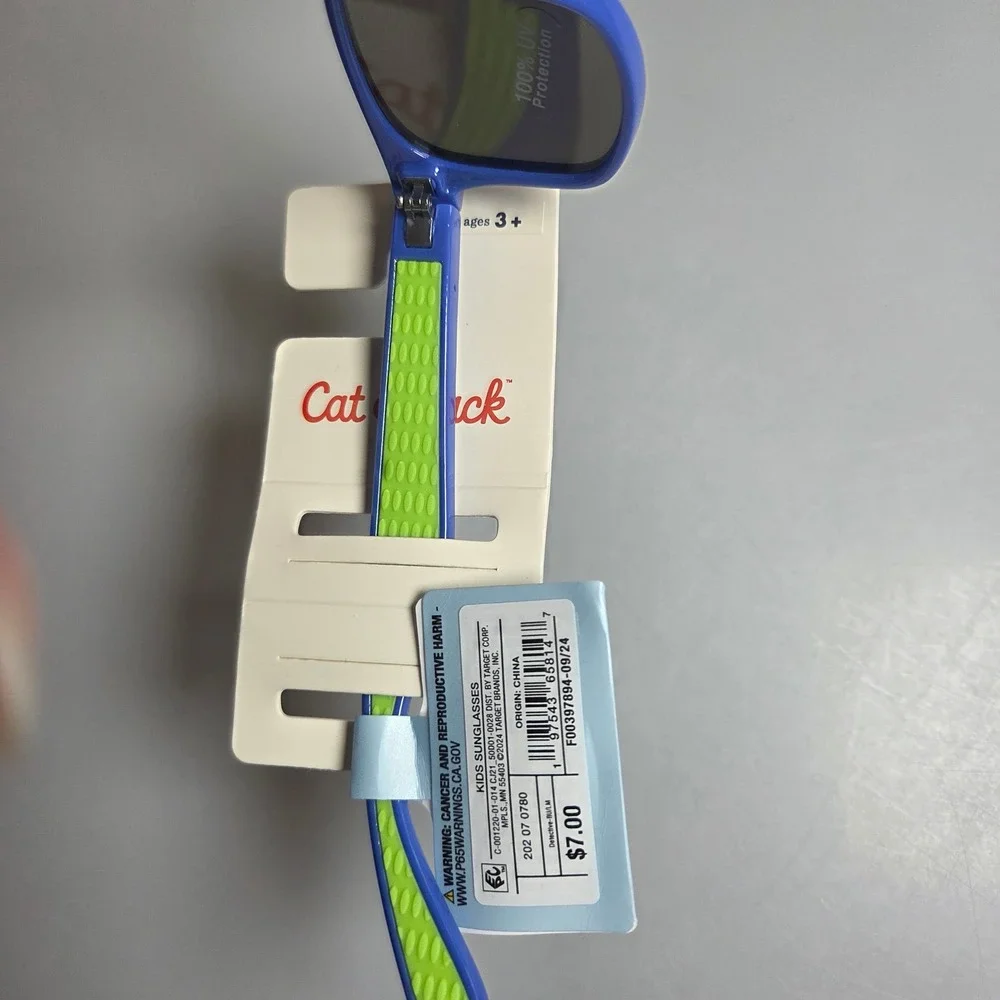 Cat & Jack Kids Blue and Lime Green UV Protection Sunglasses Ages 3+